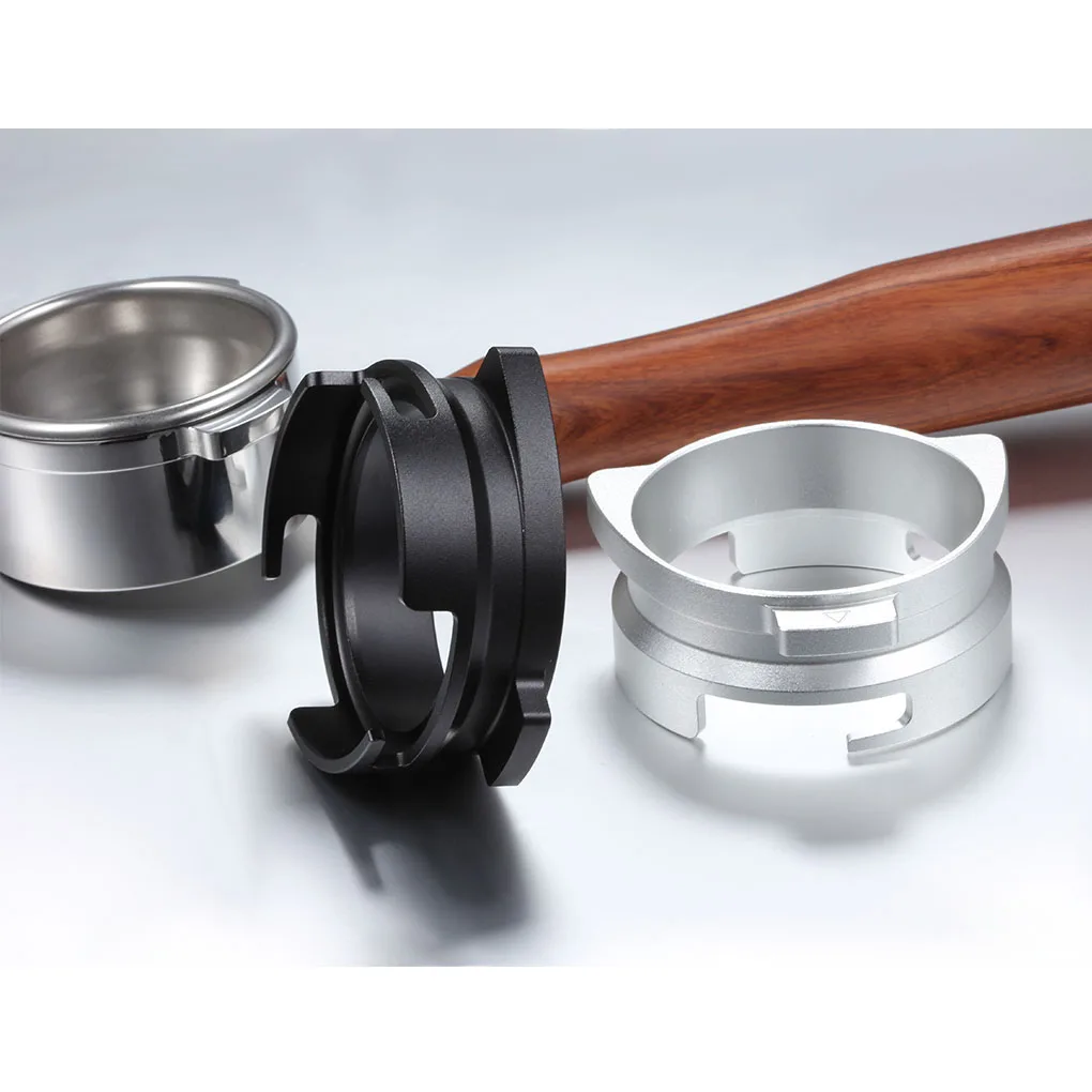 커피 도징 링, 회전식 파우더 브루잉 리시버, 금속 커피 머신 액세서리, 블랙, 54mm