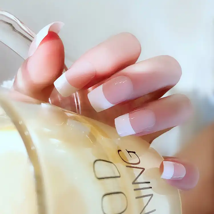 24pcs Full Cover Fake Nails French Acrylic False Nail Tips Square Medium Pure White Pointed Easy Diy Nail Art Manicure Products False Nails Aliexpress