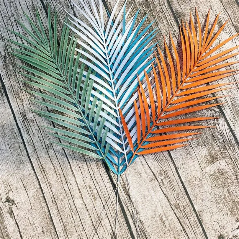 10pcs Artificial Single Palm Leaf Simulation Plant Plastic Palm Tree