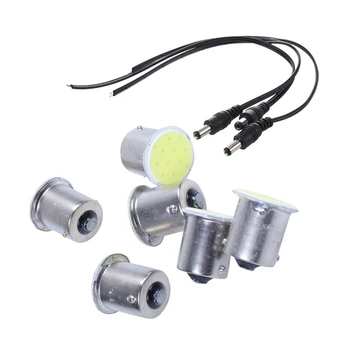 

3Pcs 2.1X5.5mm Male Plug DC Power Pigtail & 6X Car 1156 BA15S 382 P21W 12 COB SMD LED 2W Turn Tail Backup Light White
