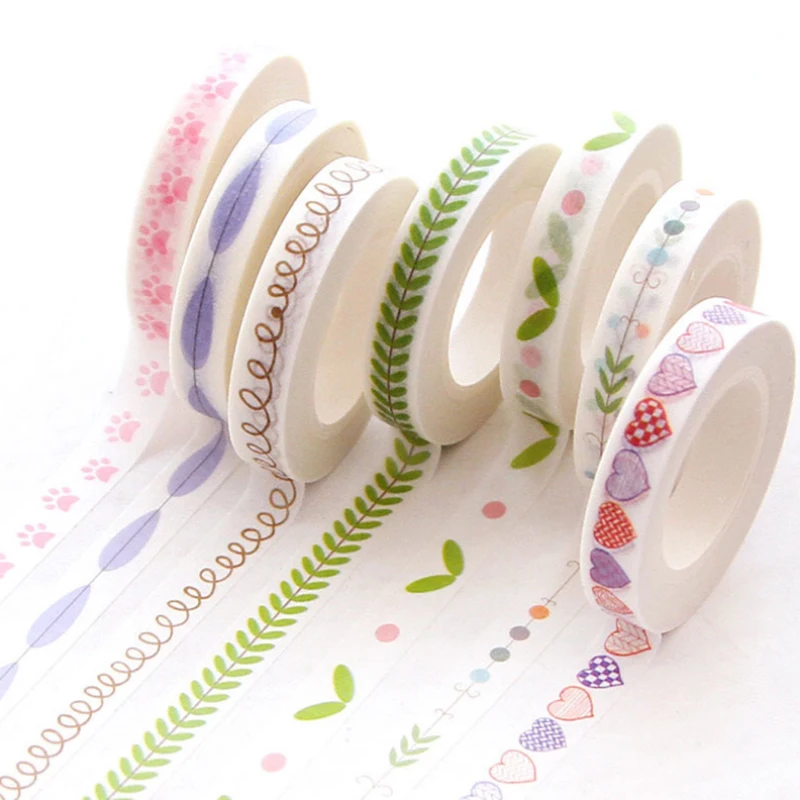 7mm*10m Heart Kawaii Washi Tape Decoration Scrapbooking Papeterie Autocollant Masking Tape School Supplies Sticker Stationery washi tape decoration tape decorative tape masking tape adhesive tapes adhesive tape collage tape