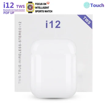 

Original i12 TWS Bluetooth 5.0 Sport Earphone touch pop-up window HD Mic for IOS Android pk i9s i11 a6s HiFi Sound Headphones