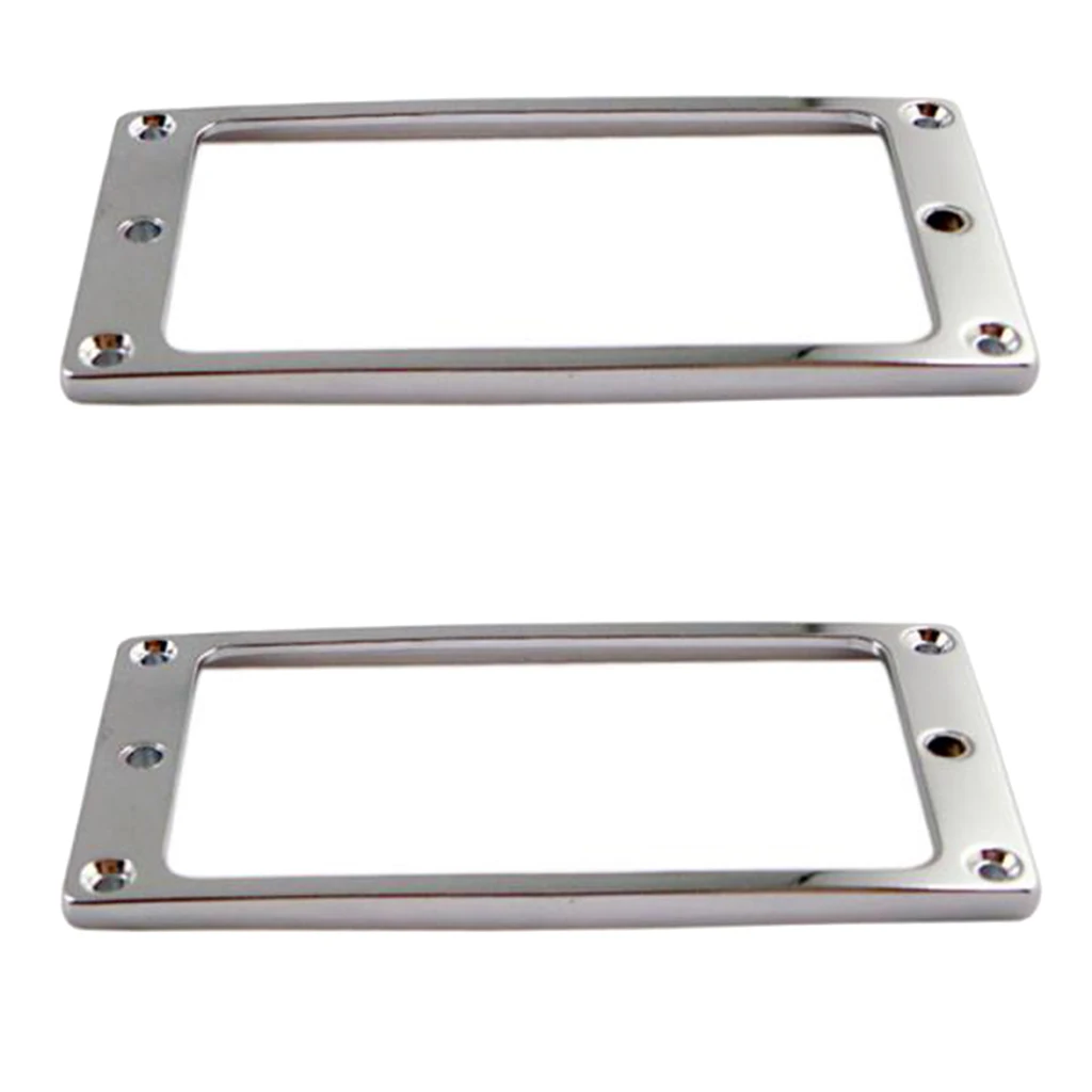 2pcs Metal Electric Guitar Pickup Ring Flat Base Mounting Inside Frame 4x4mm