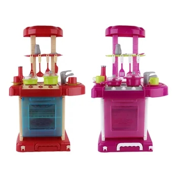 

Multifunctional Children Play Toy Girl Baby Toy Large Kitchen Cooking Simulation Table Model Utensils Toys Home Decoration LESHP