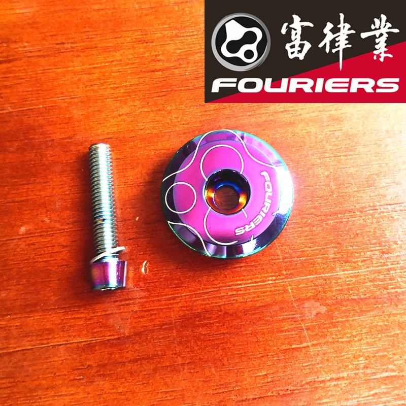 

New Fouriers rainbow Bike Stem Top Cap Headset Cover 28.6mm 1-1/8 Steerer Caps Headset Cover Aluminum alloy Bicycle Parts