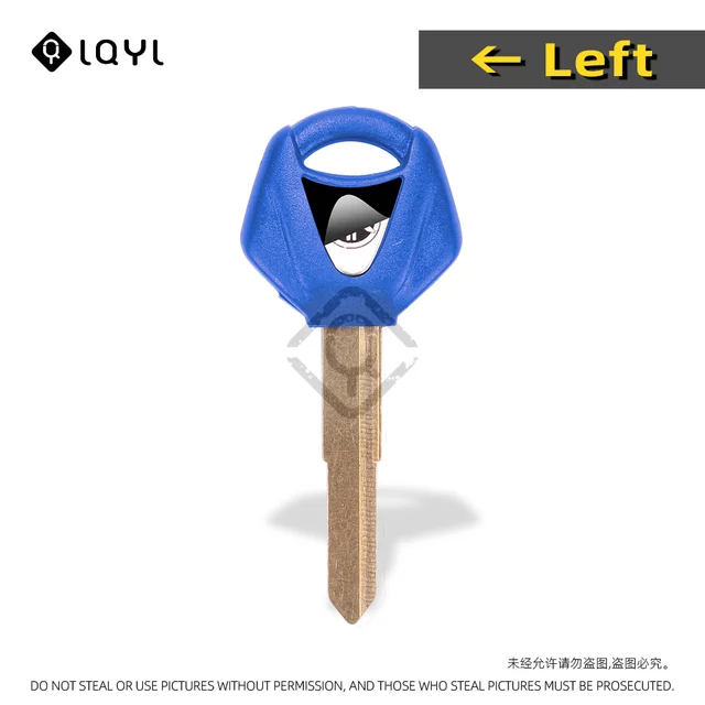 LQYL New Blank Key Motorcycle Replace Uncut Keys Fit For YAMAHA YZF XJR1300 FJR1300 MT09 MT07 XJ6 TMax FZ6 FZ8 R3 R1 R6 XJR400 1 PCS Blue Left