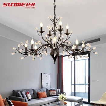 

Modern Bedroom Chandeliers Lighting For Living room Kitchen Dining Restaurant Bar Nordic LED Industrial Chandelier Crystal Lamp
