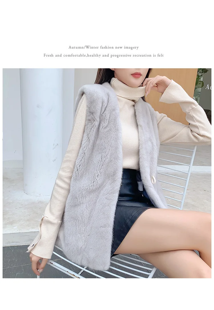 new lady whole mink mink velvet mink vest short paragraph 1008