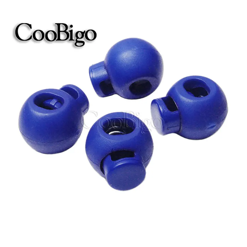 Blue 20 шт пластиковые цветные круглые Пружинные стопорные фиксаторы для спортивной одежды, обуви, веревки, детали для рукоделия - Цвет: Blue