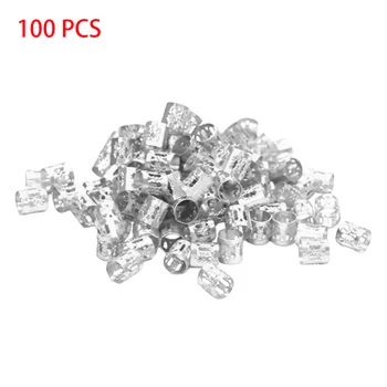 

100Pcs Easy Apply Kids Clips Dreadlock Bead Aluminum Tube Ring Adults DIY Decorative Styling Hair Braid Cuff Fashion