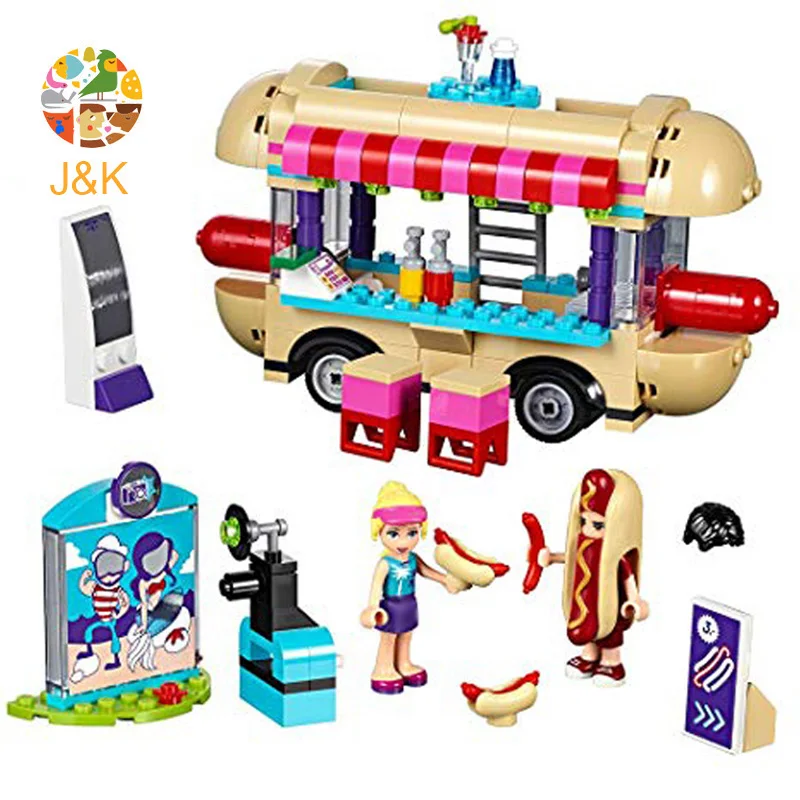

41129 249pcs Girl Series Amusement Park Hot Dog Van Building Block Brick Toys For Children Gift Compatible 10559