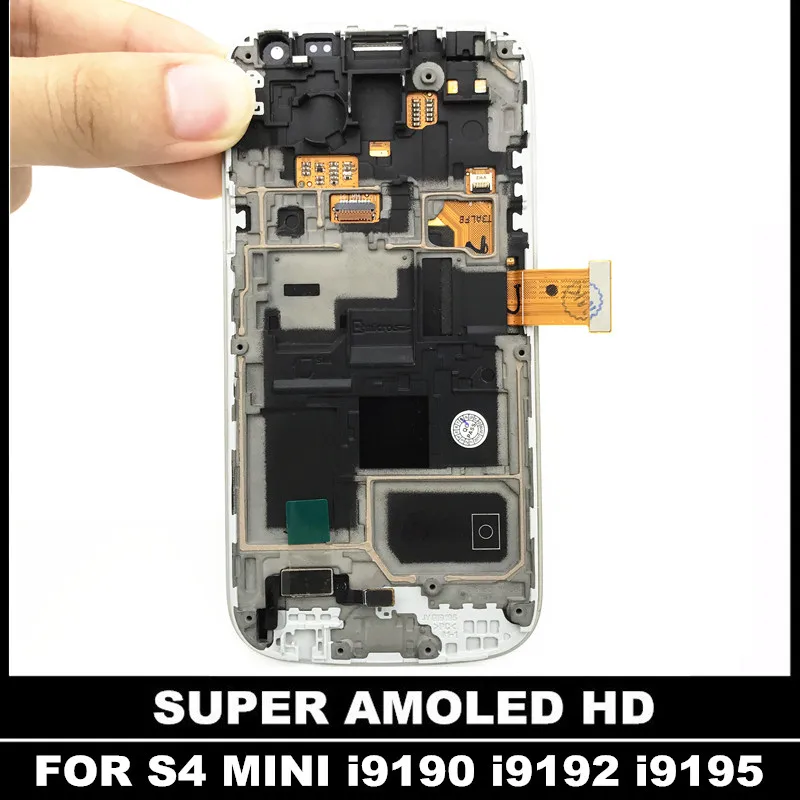

Sensor Replacement LCDs For Samsung Galaxy S4 Mini I9190 i9192 i9195 LCD Super AMOLED Display Touch Digitizer Screen With Frame