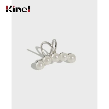 

Kinel 1 Pieces 925 Sterling Silver Ear Cuff Clip on Earrings for Women Korea No Pierced Pearl Ear Clip Wedding Party Jewelry