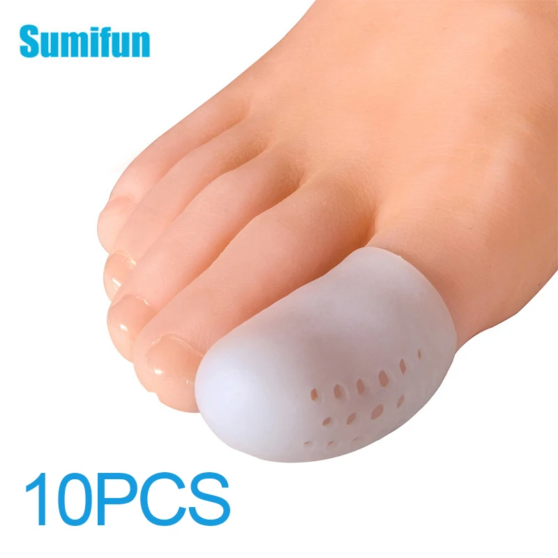 10pcs Big Toe Protector Silicone Toe Covers Tube With Holes Protect Thumb Corns Calluses Blister Toe Separators Foot Care D2981 10pcs kawaii good luck greeting cards creative writable small card with holes bouquet message blessing card letter paper office