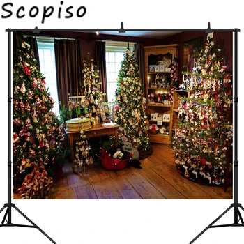 

Scopiso Photography Background Christmas Shop Tree Toy Candy Wood Floor Photography Backdrop Photo Background Studio Prop