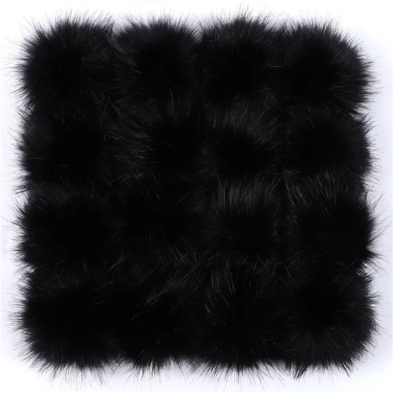 1pc/2pcs False Hairball Hat Ball Pompom 10/12/15cm Handmade Fake Fox Fur Ball Pom Pom Rubber Band Snap Button Knit Accessories