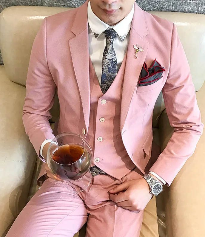 

Latest Coat Pant Designs Men Suit Slim Fit 3 Piece Groom Tuxedo Custom Prom Classic Blazer Masculino (Jacket+Vest+Pants)