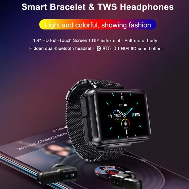 T91 TWS Smart watch headset 2-in-1 Bluetooth