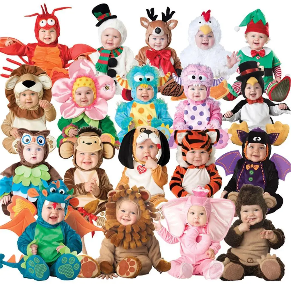 Милый костюм на Хэллоуин с изображением животных для маленьких мальчиков и девочек, нарядное платье для маленьких девочек, карнавальный костюм для малышей, Лев/Динозавр/пингвин, 40