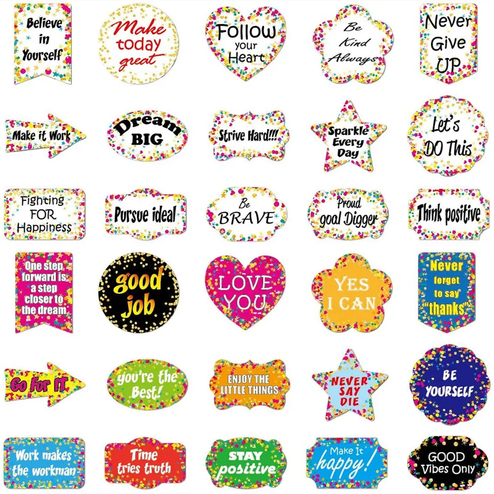 

Vinyl Inspirational Words Stickers 30 Pcs Reward Motivational Stickers for Kids Teen Students to DIY Computer Laptop Phone Cars