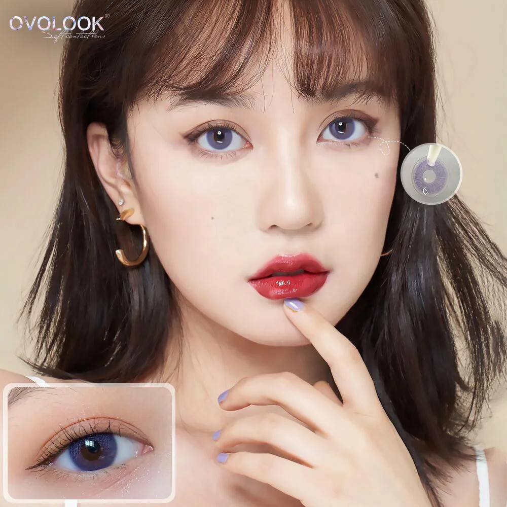 OVOLOOK 2pcs/пара красивых линзы контактные Цвет ed для глаз фиолетовый объектив