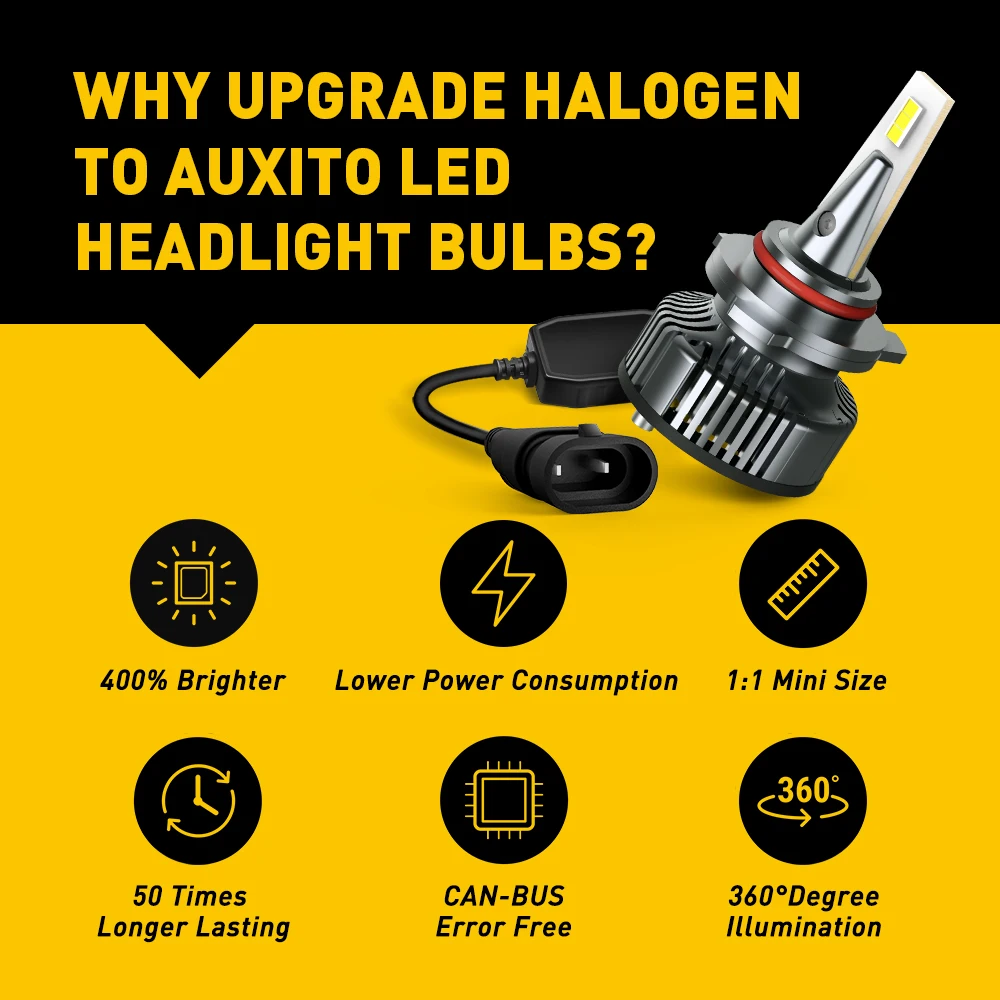 Светодиодная лампа AUXITO H11 9005 H4 лампы для автомобилей светодиодные фары H8 H9 HB3 9012 9006