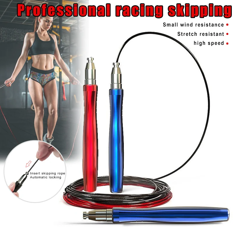 Lucakely Jump Rope Adjustable Steel Wire Speed Jump Skipping Rope for Exercise Fitness Gym Training