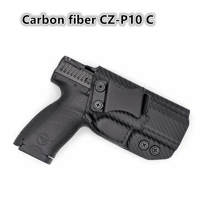 Carbon fiber Kydex IWB Holster for CZ P07 P09 P10 C F SC sub compact Full Size Mag Carrier holders charger port Inside Carry pistol holster gun holster hunting holster baton holster gun accessories