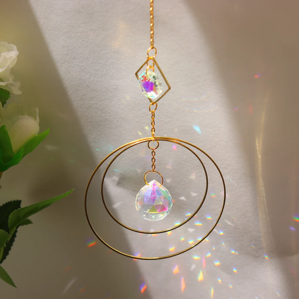 Hanging Crystals Prism Sun Catchers Rainbow Maker Chandelier Crystal Pendant Drops sun catcher crystal pendant sun catchers DIY Ornament Craft Home Wedding Decor