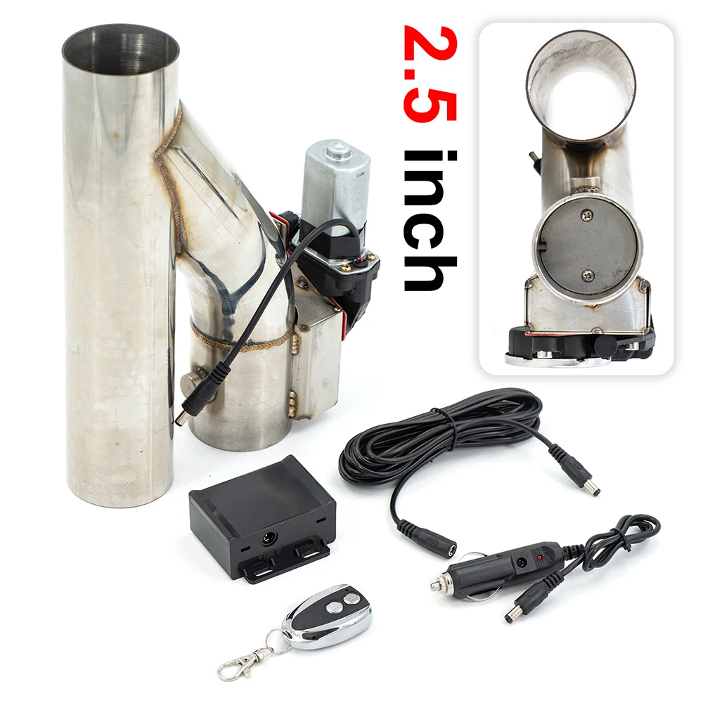2 2.25 2.5 2.75 3 inch SS304 Heade Y Pipe cutout Electric Exhaust Catback Down exhaust bypass valve remote button | Автомобили и