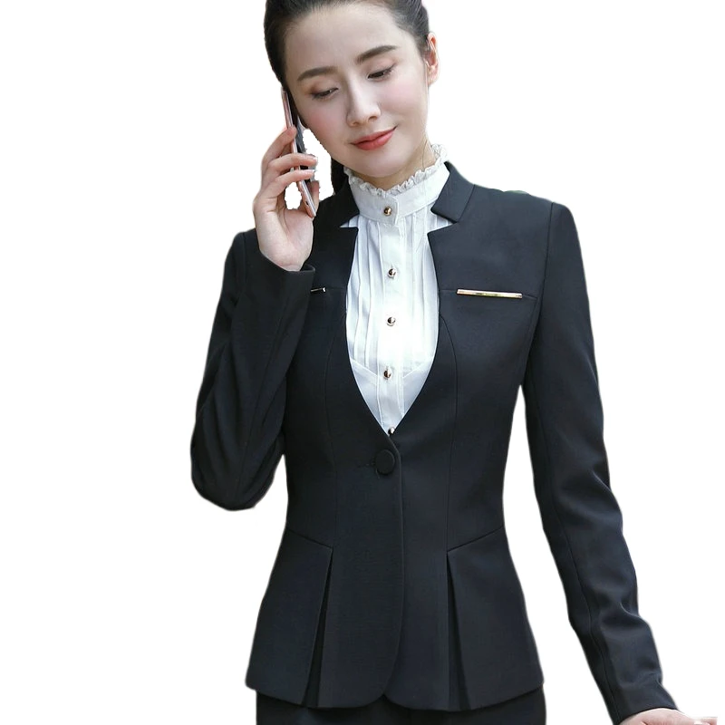 

2019 New Style Women Workwear Formal Pant Suits Office Lady Pants Blazer Set Female Business Work Jacket Trousers Plus Size