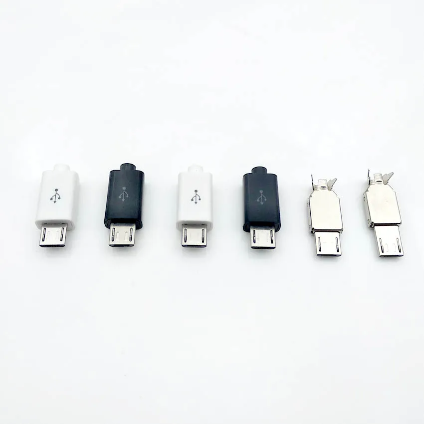 50 шт./лот Micro USB 4Pin 5in штекер Черный/Белый Сварочные данные OTG линейный интерфейс DIY кабель для передачи данных Аксессуары