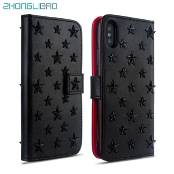

Luxury Handmade Leather Case for Iphone 7 8 plus X XR XS Max for iPhone 11 pro max i Phone11 Wallet Card Holder Flip Book Cover
