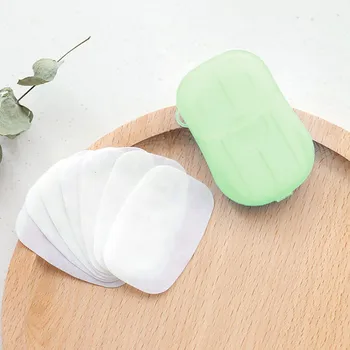 

20Pcs Travel Portable Disposable Boxed Soap Paper Make Foaming Scented Bath Washing Hands Mini Paper Soap Random Color