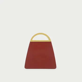 

Genuine Leather Women Bag Simple Solid Color Hand-held Messenger Small Square Bag Chain Strip Single Shoulder Bag