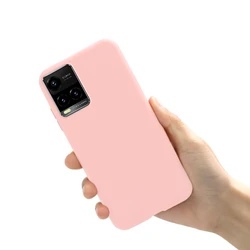 Vibrant Matte TPU Candy Color Phone Case - Sleek Back Cover Shell for Vivo Y33S (Light Pink)