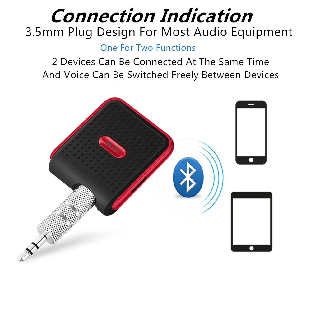 Bluetooth аудио Автомобильный приемник громкой связи 3,5 мм Интерфейс портативный петличный Aux Наушники шумоподавление коробка адаптер