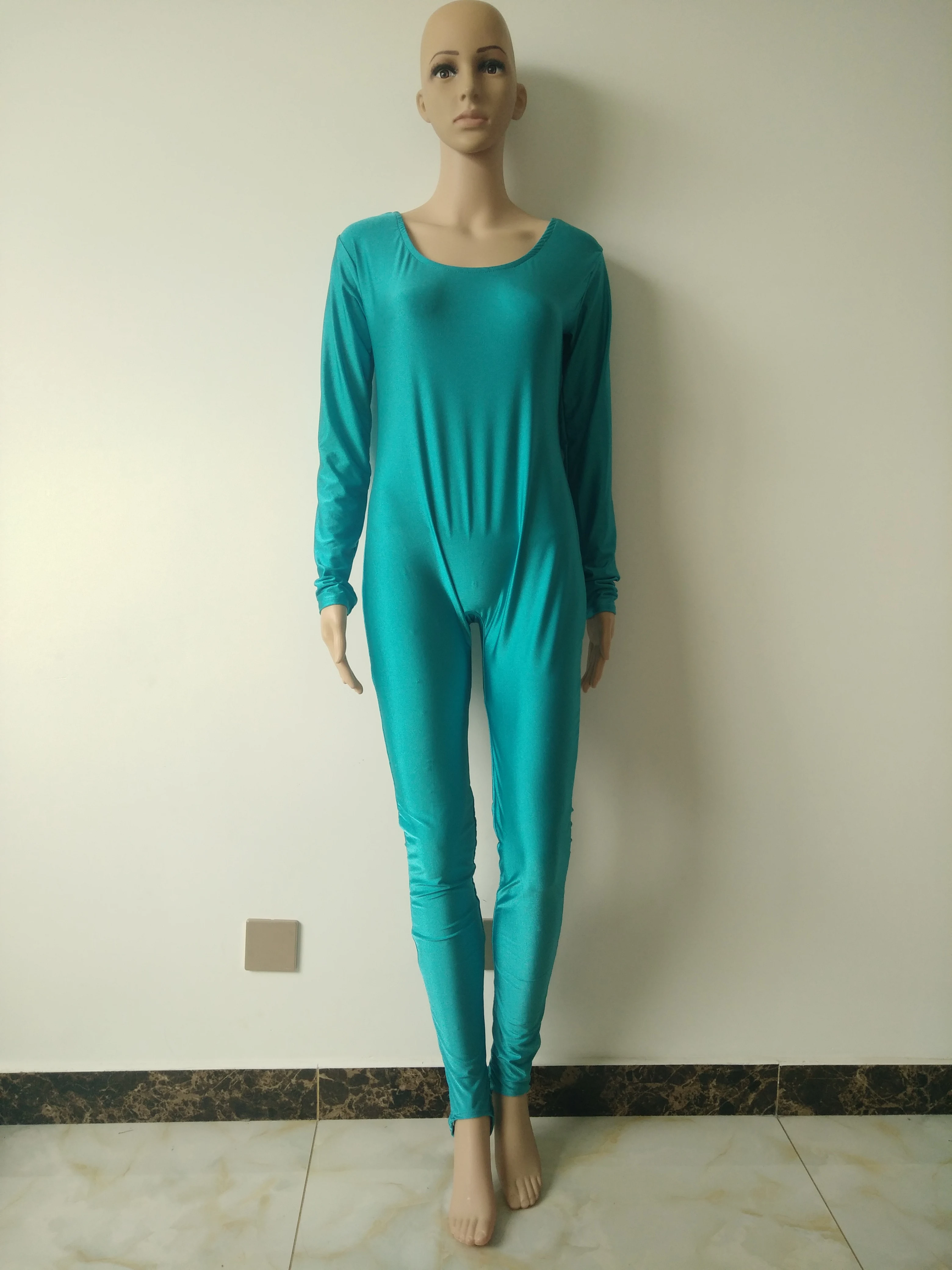 

Watermonkey Womens lake green lycra Spandex Bodysuit Stirrup Costume for girl Gymnastic Unitard Outfit Spandex clothing