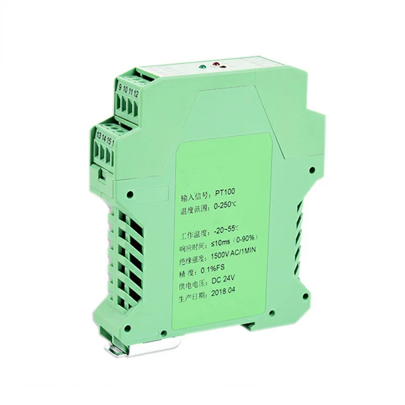 DIN Rail изолированным 3 провода PT100 для 4-20mA сигналов компании "feilong" PT100 Temeprature Trasnmitter с 1.5KV изоляции