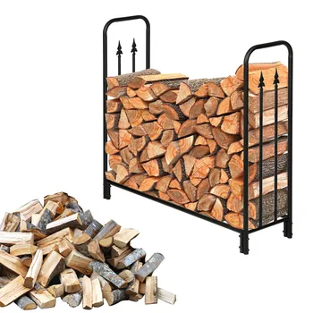 

Firewood Racks Heavy Duty Log Rack Indoor/Outdoor Fire Wood Storage Black Steel Firewood Log Holder Storage Stacker Organzier