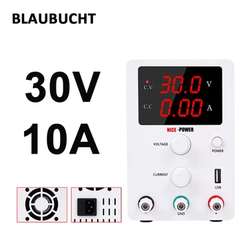 

BLAUBUCHT 30V 10A DC Adjustable Power Supply Laboratory Voltage And Current Regulator110V 220V Bench Source Digital For Phone