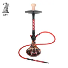 SY большой кальян красный дизайн стеклянный кальян наргиле полный набор Бисероплетение форма полюс курительная Водопровод набор