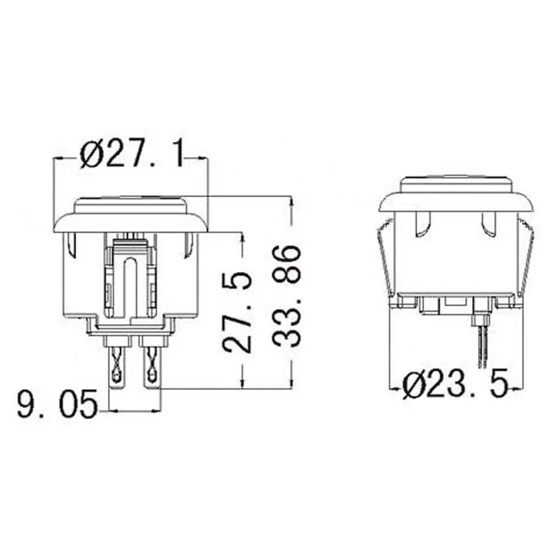 Sanwa OBSF-24 푸시 버튼 DIY 파이팅 스틱 PC 조이스틱 게임 부품에 대 한 2Pcs 24mm OEM 아케이드 단추 스위치 교체