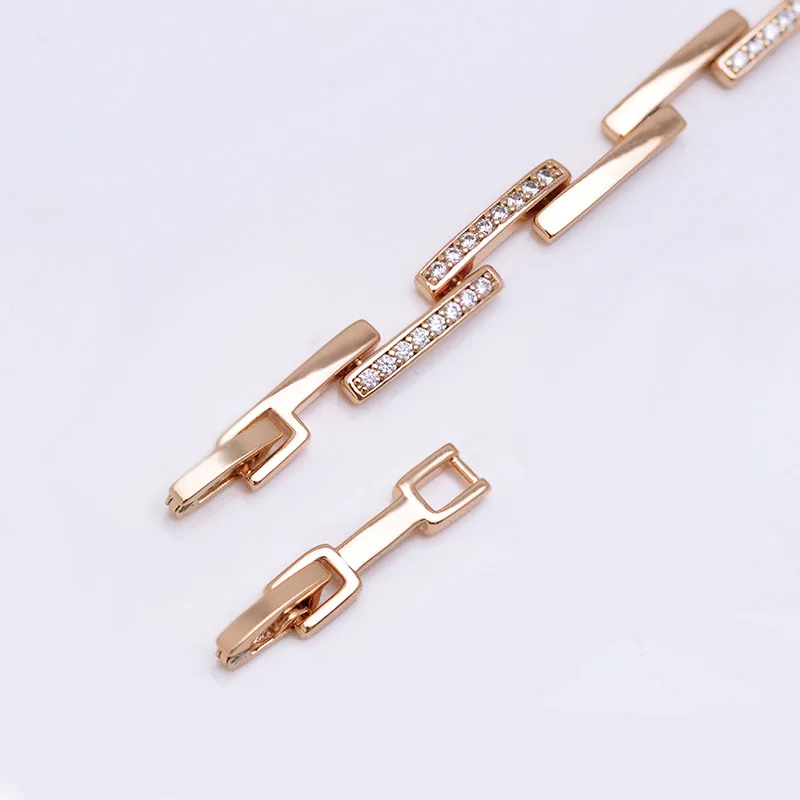 Zircon Bracelet 19 cm For Women Gold Color Fashion Jewelry Lead and Nickel Free