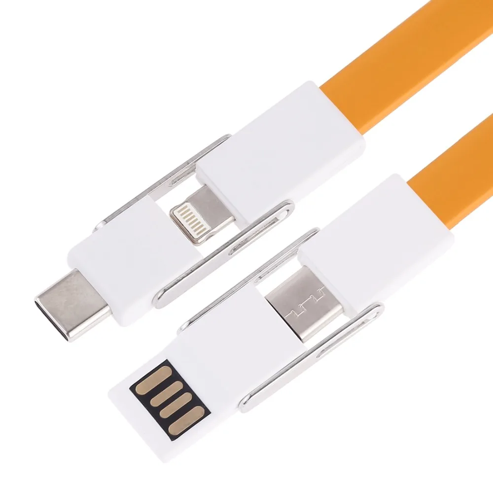 USB кабель для передачи данных/зарядного устройства 4 в 1 USB на 2 x USB-C/type-C+ 8Pin+ Micro USB Магнитный зарядный и кабель для передачи данных с брелком