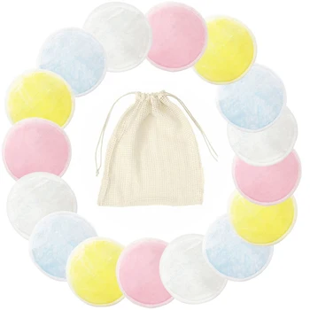 

Reusable Bamboo Cotton Pads Make up Facial Remover Triple Layers Wipe Pads Nail Art Cleaning Pads Washable Pads with Laundry Bag