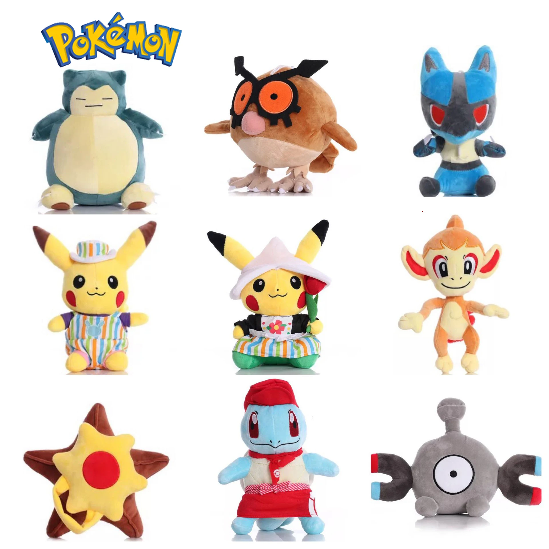16 Styles Pokemon Anime Plush Pikachu Magnet Pull Starmie Chimchar Lucario Hoothoot Eevee Umbreon Glaceon Eterna Forest | Игрушки и