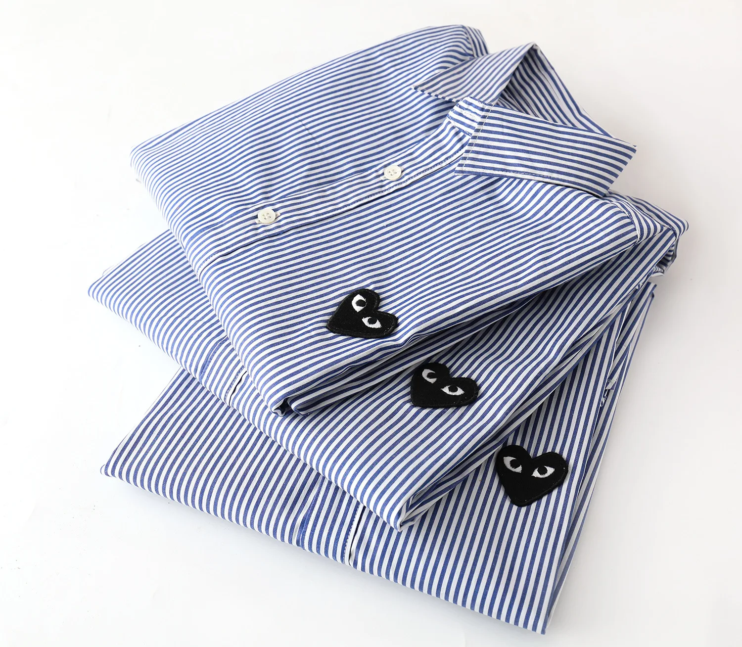 Рубашка в полоску с изображением глаз и сердца; Повседневная рубашка для пар