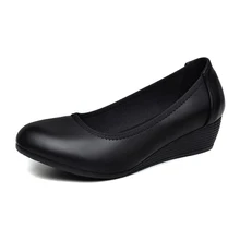 Zapatos de trabajo de fondo suave para mujer, zapatillas de oficina profesionales con ranuras y redondeadas, cómodas de llevar