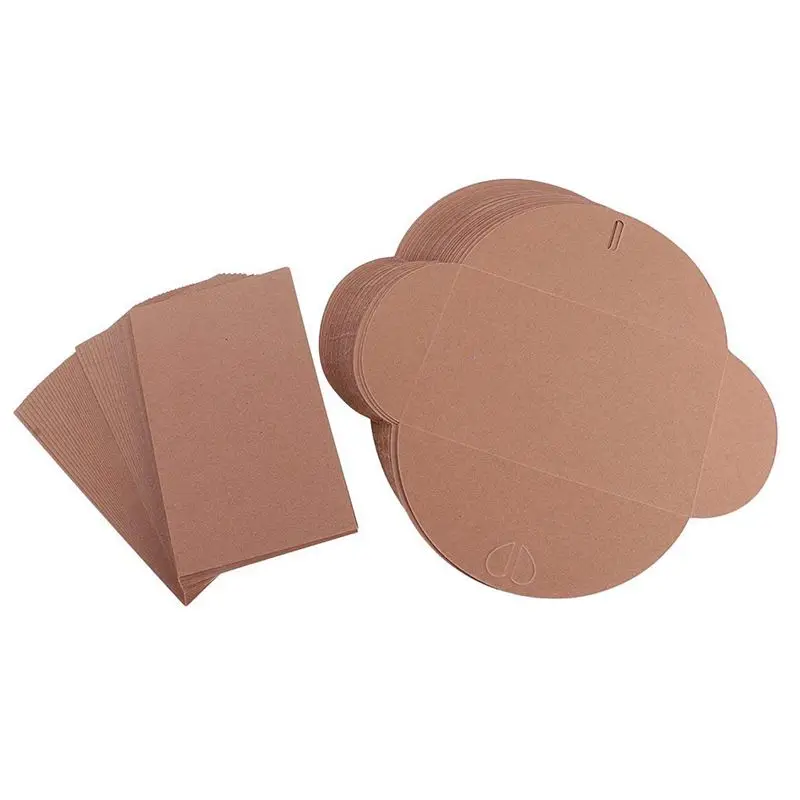  50 x Kraft Blank Invitations with Envelopes Invitation Card Rustic Greeting Card for Anniversary We - 4.00025E+12